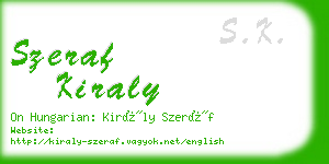szeraf kiraly business card
